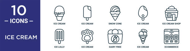 ice cream outline icon set includes thin line ice cream, snow cone, ice cream shop, ecommerce, lolly icons for report, presentation, diagram, web design ice cream outline icon set includes thin line ice cream, snow cone, ice cream shop, ecommerce, lolly icons for report, presentation, diagram, web design snow cone stock illustrations
