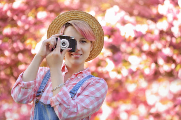 Happy old style photographer close-up portrait