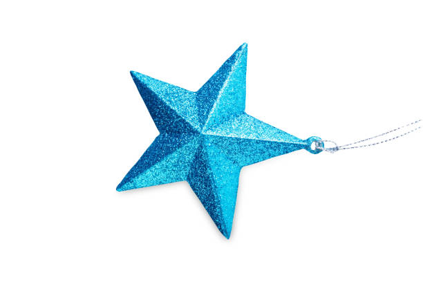 Christmas tree decoration, such as a ball, a star on a white isolated background stock photo