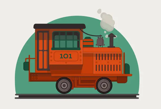 Vector illustration of Vintage Locomotive Train Vector Illustration