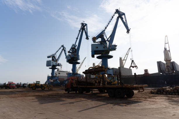 heavy equipment at seaports