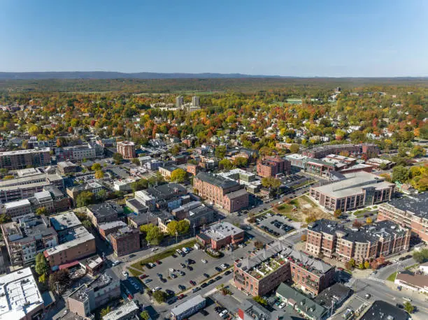 Photo of Early afternoon autumn aerial photo view of in Saratoga Springs New York