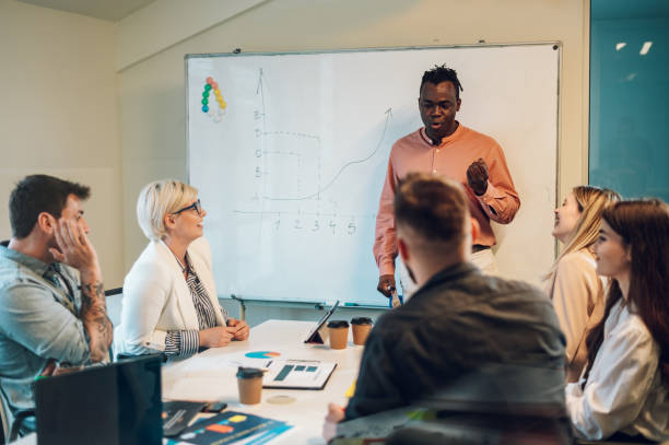 istock Multiracial business team having a meeting in the office 1433214912