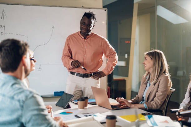istock Multiracial business team having a meeting in the office 1433214915