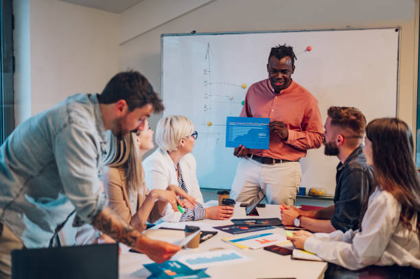 istock Multiracial business team having a meeting in the office 1433214920