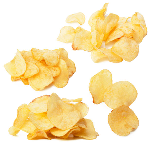 istock Set of potato chips close-up on an isolated white background 1433216058