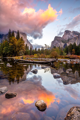 Landscape of Yosemite National Park in CA, USA in autumn