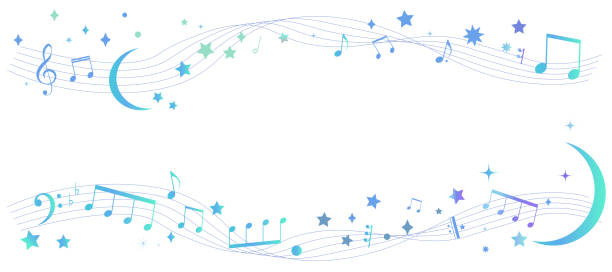istock A sheet music frame illustration inspired by a night sky studded with stars and moons 1433228859