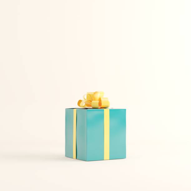 istock blue gift box set on white background for copy space. 3D render. minimal Christmas idea concept. 1433235563