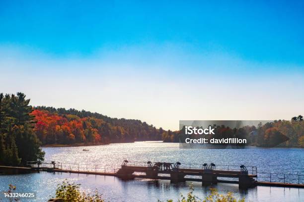 Parry Sound Water Dam Stock Photo - Download Image Now - Autumn, Autumn Leaf Color, Beauty
