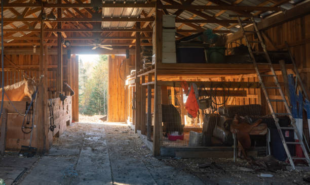Interior of a Wooden Barn