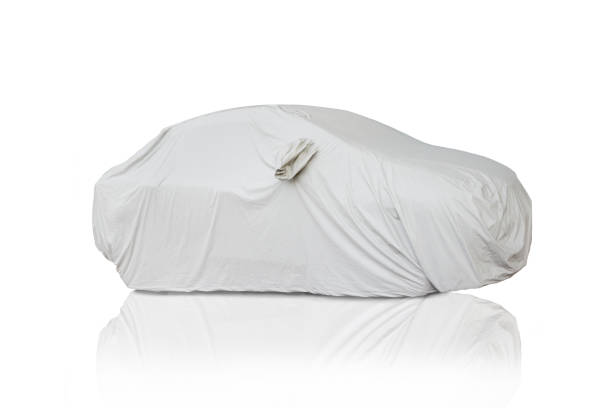 istock car with cover isolated on white background,clipping path 1433270071