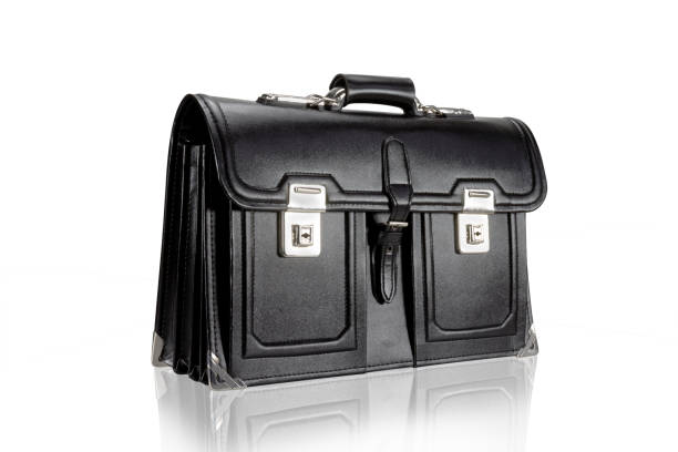 istock Black retro leather schoolbag isolated on white background,clipping path 1433271309