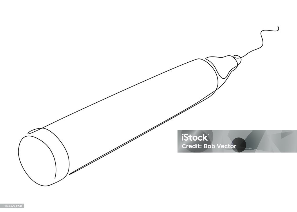 Thing Line Drawing One Continuous Line Drawing Of Whiteboard Marker Thin Line Illustration ...