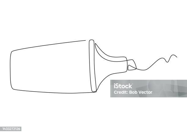 Thing Line Drawing One Continuous Line Drawing Of Whiteboard Marker Thin Line Illustration ...