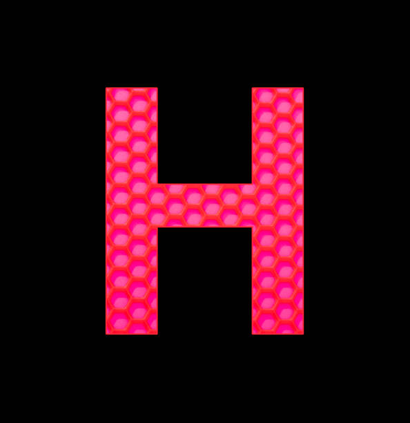 Uppercase letter H - Silicone background with red hexagons