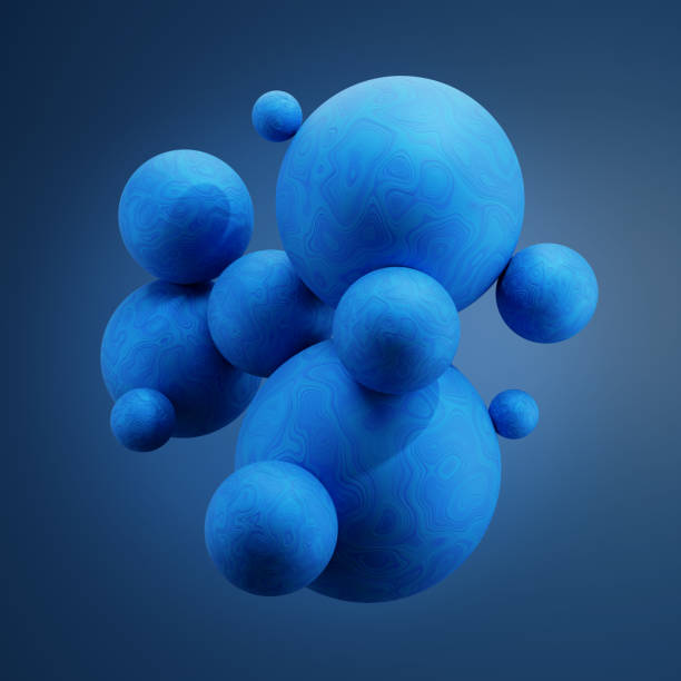 istock Abstract Blue 3D Spheres, Marbles or Planets - 3D Illustration 1433277932