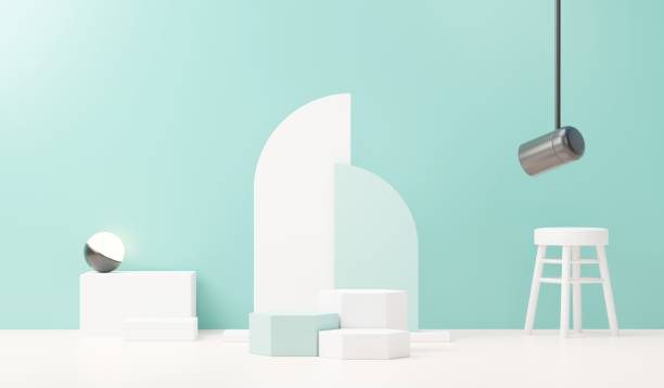 istock 3d render abstract display podium platform for  product presentation and advertising. Minimal scene backdrop with clean design. Vacant pedestal for mock up. Empty stage with pastel color for cosmetic. 1433280752