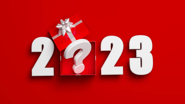 istock White color 2023 text  red color gift box and a question mark on red color 1433282502