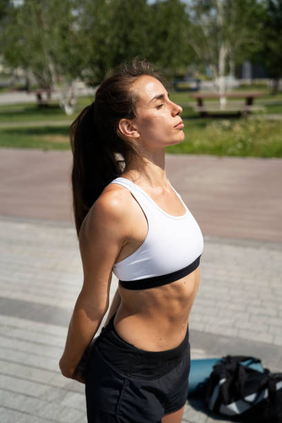 istock Happy woman relax after jogging. 1433282857