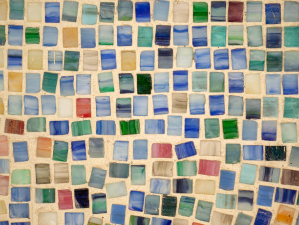 Background of small tiles on the wall.