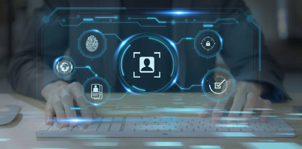 istock KYC, know your customer. Business verifying the identity of clients. Client authentication to access personal financial data. Biometrics security, digital technology against digital cyber crime. 1433285853