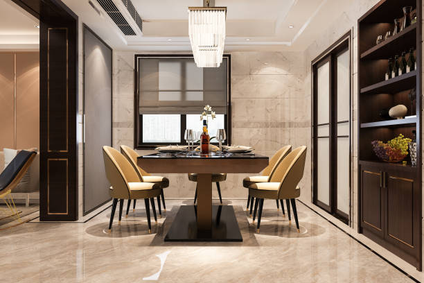 istock 3d rendering modern dining room and living room with luxury decor 1433287841
