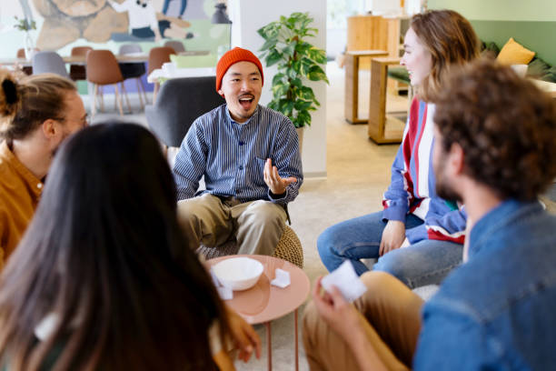 istock Cheerful Colleagues having team building in the office 1433288686