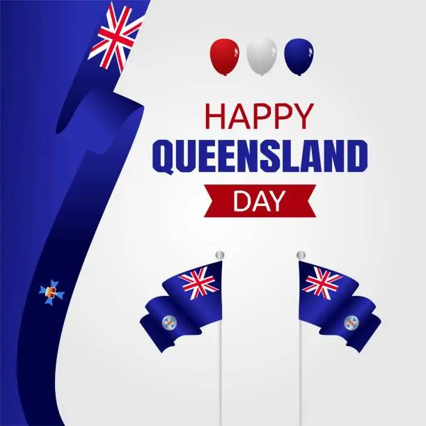 Vector illustration of Happy Queensland Day Vector Illustration. Suitable for greeting card, poster and banner.