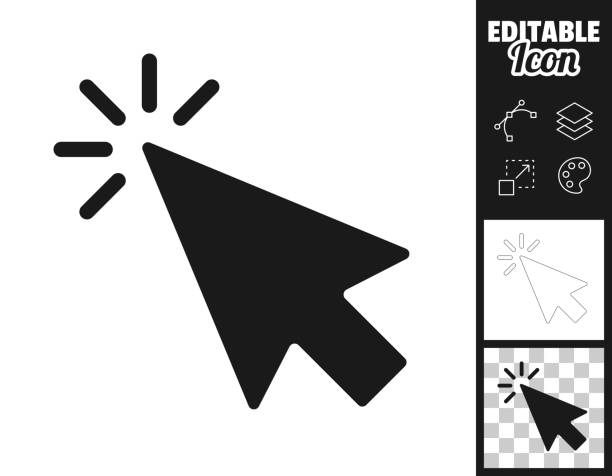ilustraciones, imágenes clip art, dibujos animados e iconos de stock de clic. icono para el diseño. fácilmente editable - ratón de ordenador