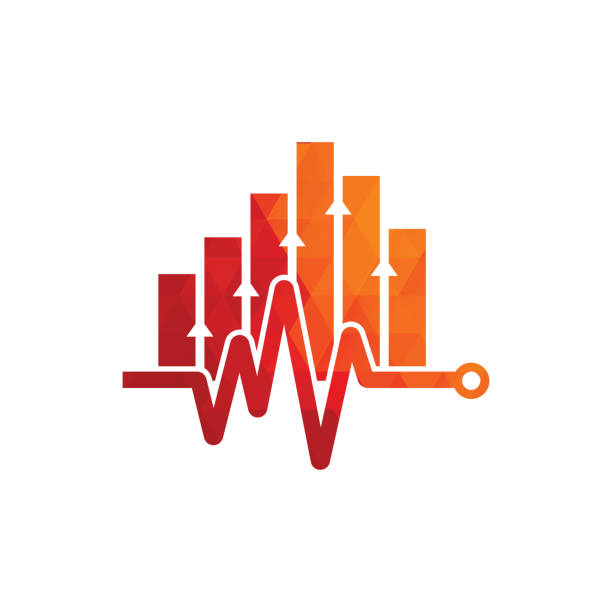 logo pulsu finansowego. ikona projektowania logo finansów heart beat. - investment finance frequency blue stock illustrations