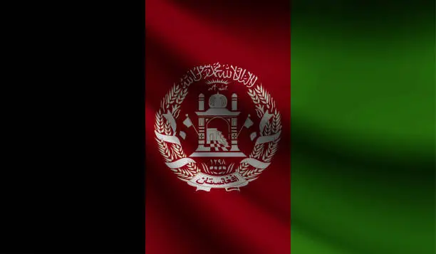 Vector illustration of Afghanistan flag waving. Background for patriotic and national design. Vector illustration