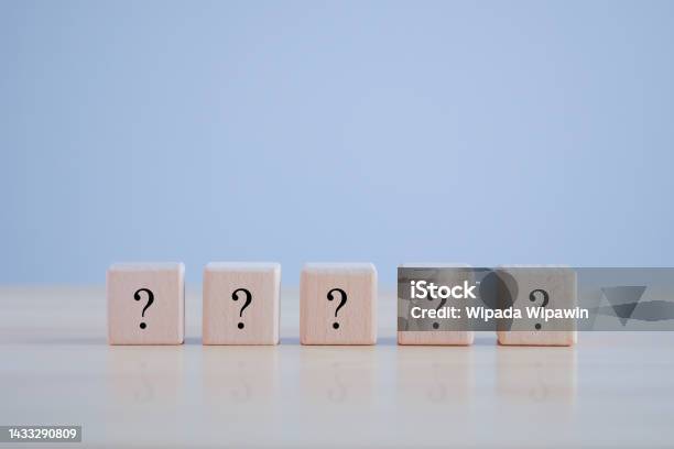 Inside Question Mark Block Question Mark Symbol On Wooden Block With Copy Space Ask Faq Advice ...