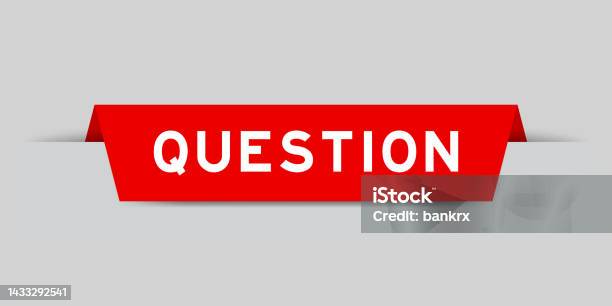 Red Color Inserted Label With Word Question On Gray Background Stock ...