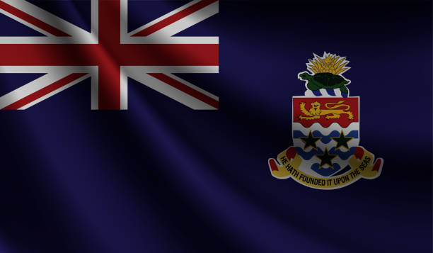istock Caymen Islands flag waving. Background for patriotic and national design. Vector illustration 1433296811