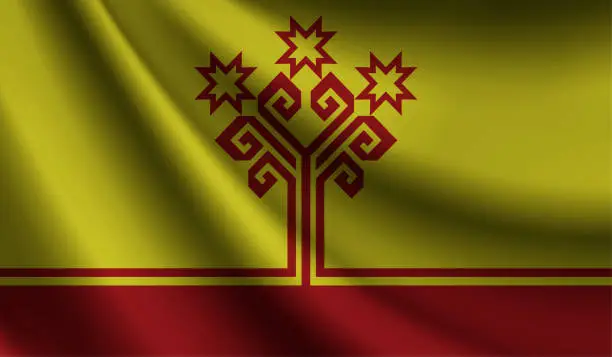 Vector illustration of chuvashia flag waving. Background for patriotic and national design. Vector illustration