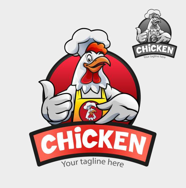 Chicken Chef Vector illustration, chicken cartoon as a symbol or mascot fried chicken restaurant. chicken thumbs up design stock illustrations