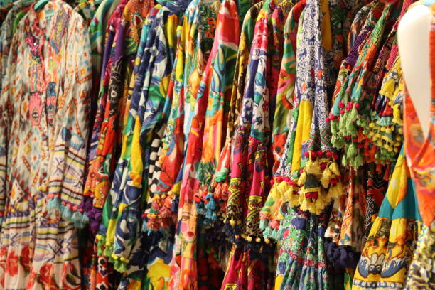 istock colorful summer women's clothes on display- 1433301153