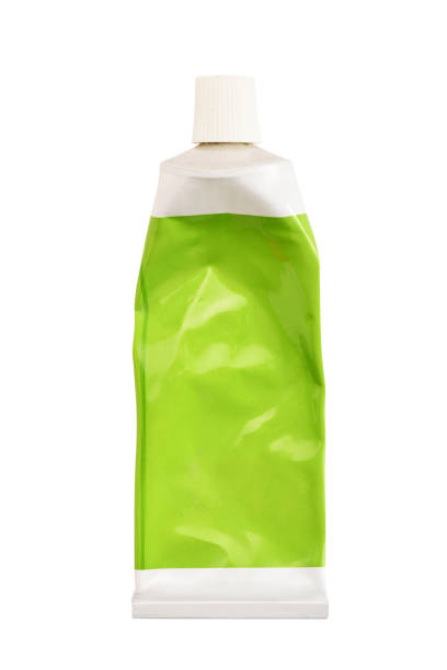 Old and used cream tube isolated on the white background with clipping path