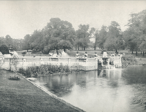 Vintage photograph River Marne at Gournay, France, 19th Century