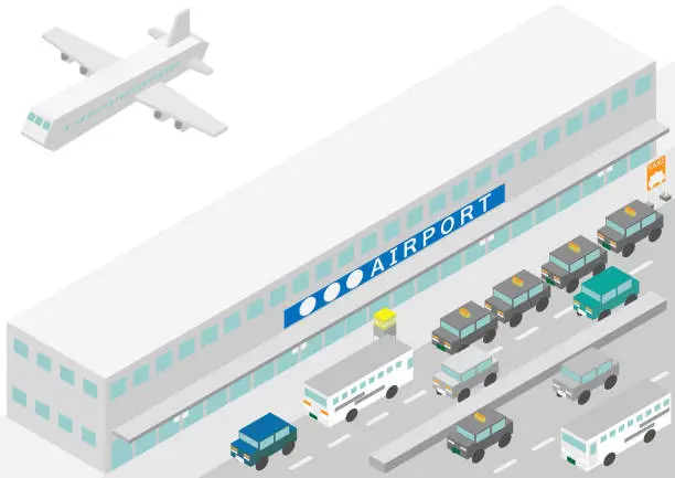Vector illustration of isometric airport
