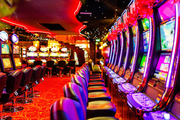 istock Slot machines in casino 1433305538