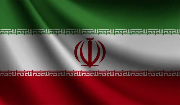 Vector illustration of Iran flag waving. Background for patriotic and national design. Vector illustration