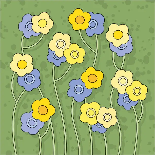 Vector illustration of Background with flowers, vector illustration with stylized flowers.