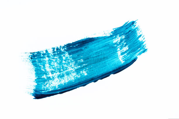 istock Blue acrylic stroke on the white background 1433309368