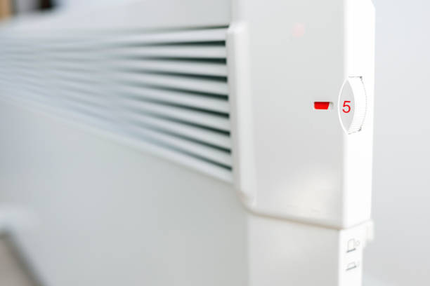istock Modern electric heater on floor at home. 1433309916
