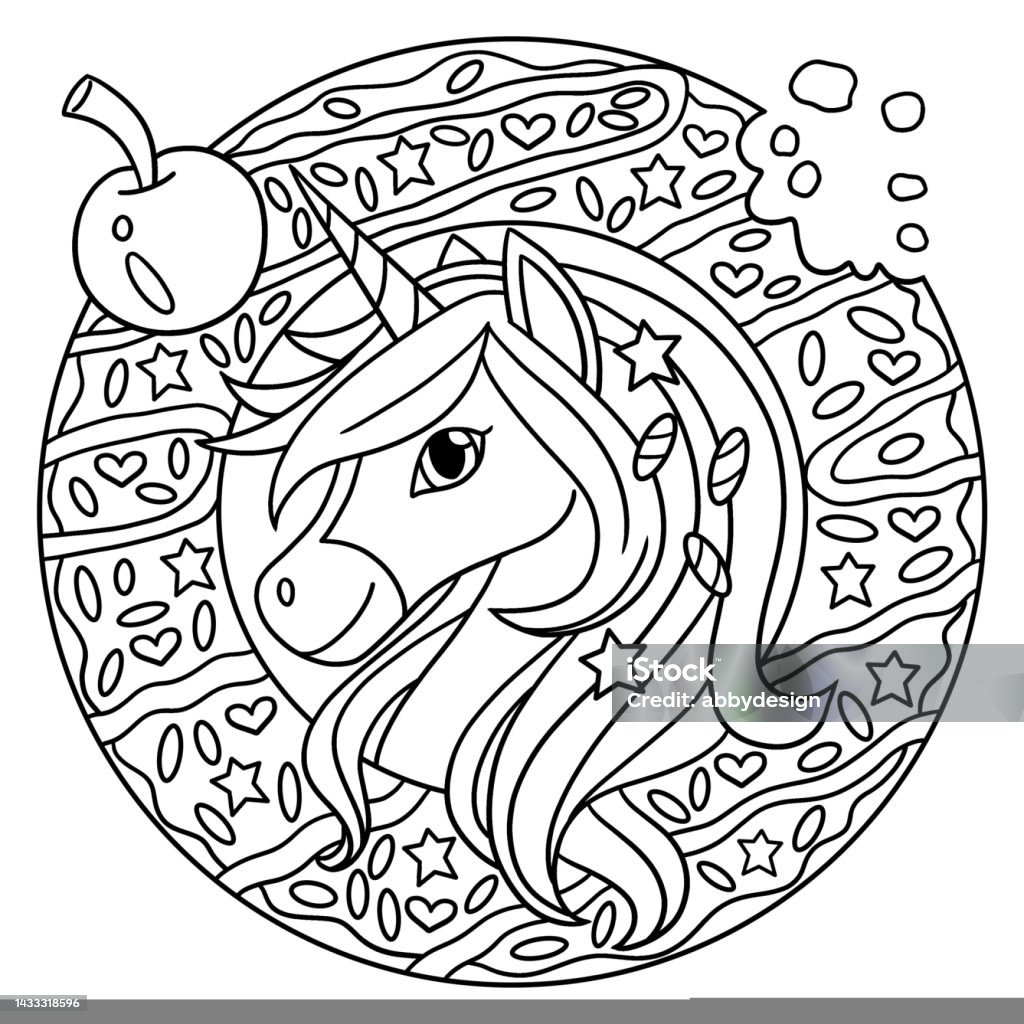 Ilustración de Cabeza De Unicornio En Un Dibujo Para Colorear De Donas Para Niños y más Vectores Libres de Derechos de Animal - iStock Ilustración de Cabeza De Unicornio En Un Dibujo Para Colorear De Donas Para Niños y más Vectores Libres de Derechos de Animal - iStock