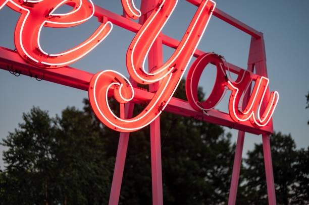istock Sign 'love you' with neon red light 1433327577