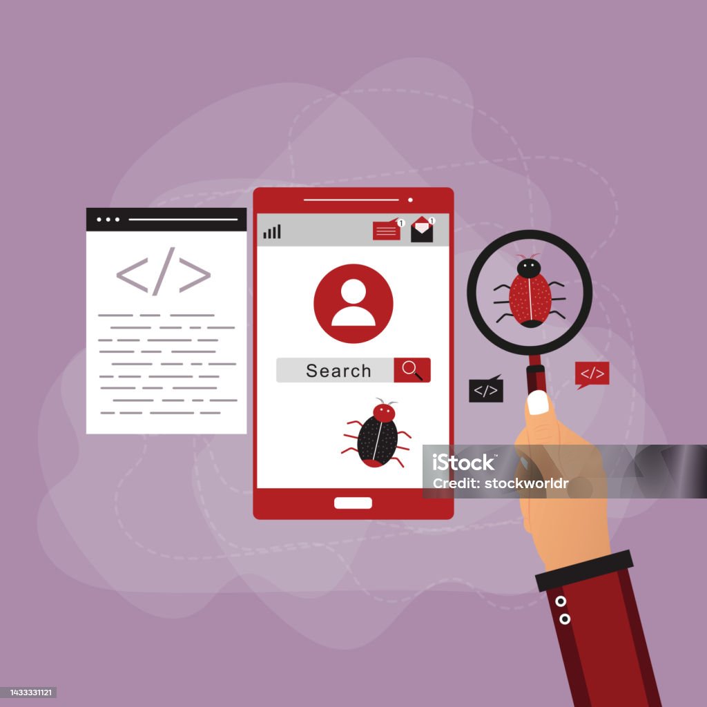 System Bug Concept Code Bug Concept Vector Bug In The System Bug ...