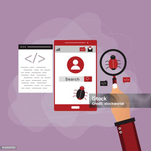 System Bug Concept Code Bug Concept Vector Bug In The System Bug ...